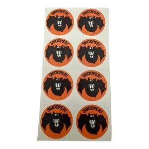 Vintage Scratch n Sniff  8 Stickers Halloween Swooper Bat Stinky Sticker